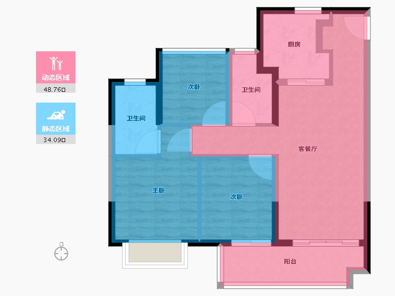 江苏省-苏州市-旭辉吴门里-73.53-户型库-动静分区