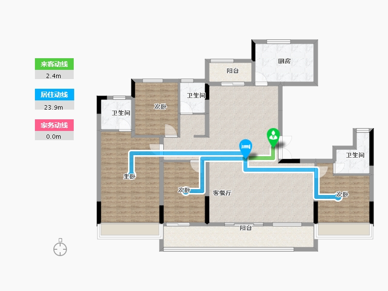 浙江省-嘉兴市-鸿翔百盛东望金邸-153.60-户型库-动静线