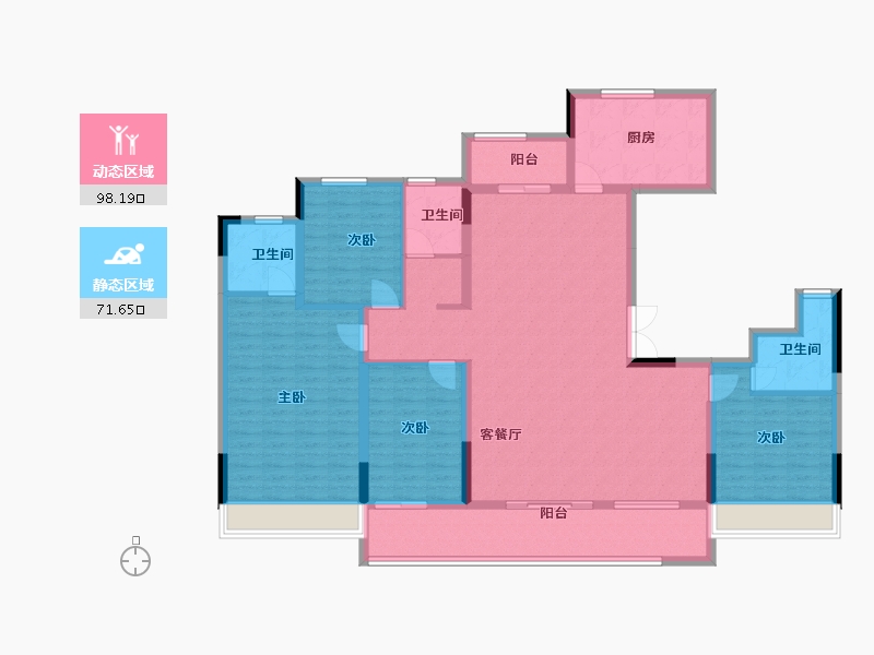 浙江省-嘉兴市-鸿翔百盛东望金邸-153.60-户型库-动静分区