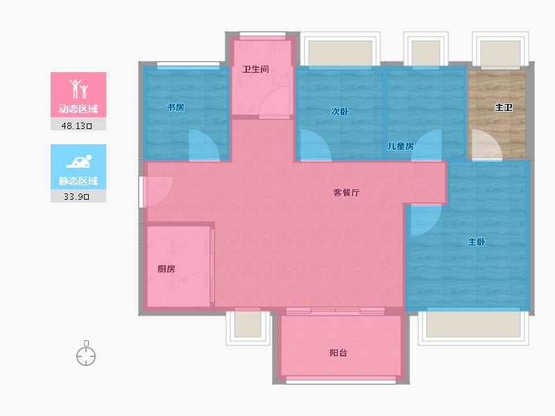 广东省-珠海市-奥园学苑壹号-79.32-户型库-动静分区