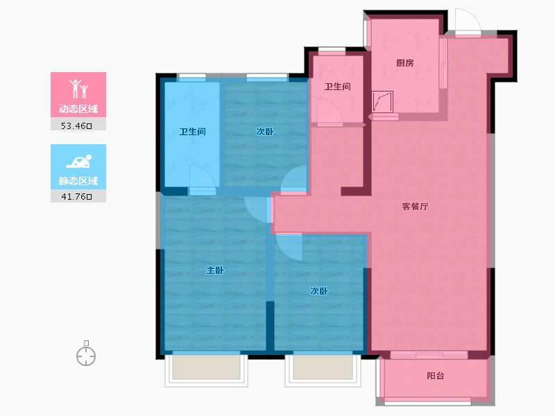 山西省-太原市-万科如园-100.00-户型库-动静分区