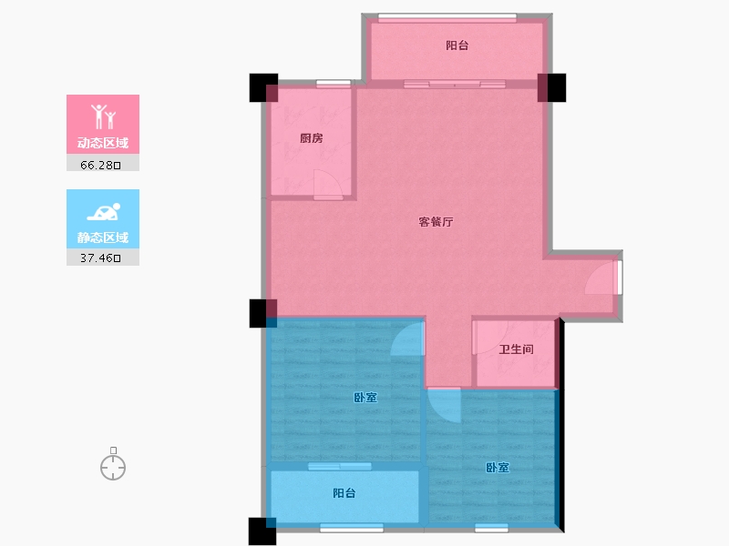 福建省-厦门市-金秋花园二期-94.66-户型库-动静分区