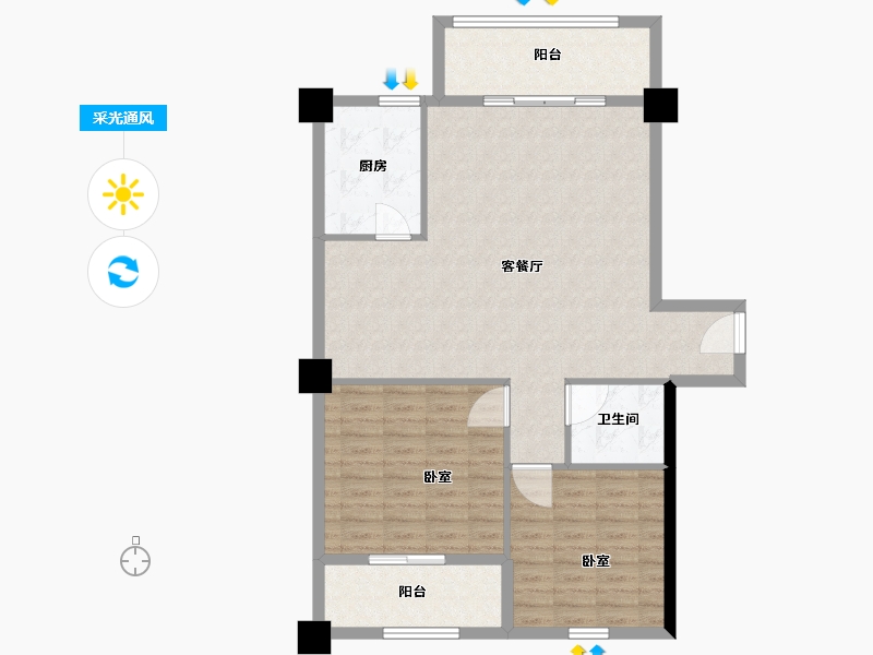 福建省-厦门市-金秋花园二期-94.66-户型库-采光通风