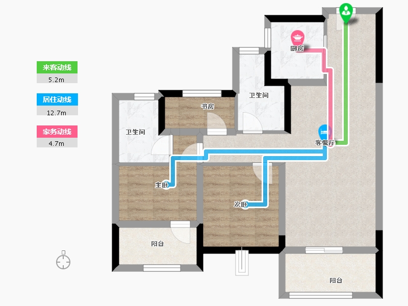 浙江省-嘉兴市-世茂茂悦府-71.20-户型库-动静线