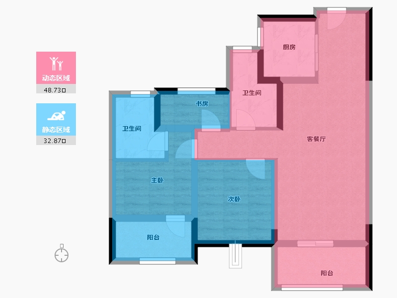 浙江省-嘉兴市-世茂茂悦府-71.20-户型库-动静分区