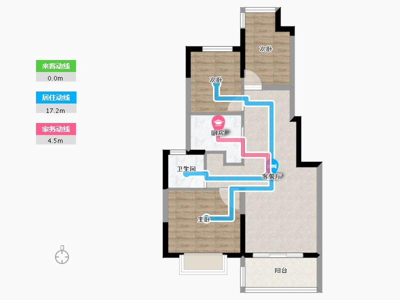 江苏省-苏州市-旭辉吴门里-68.93-户型库-动静线