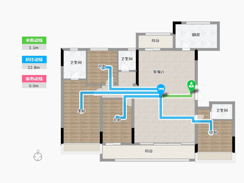 浙江省-嘉兴市-鸿翔百盛东望金邸-152.01-户型库-动静线