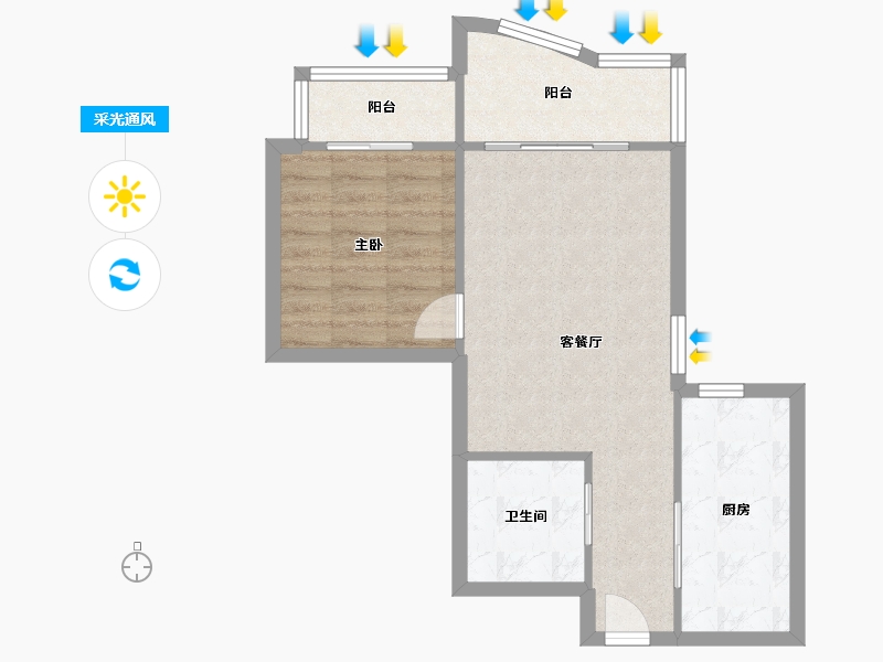 辽宁省-朝阳市-隆欣家园-59.52-户型库-采光通风