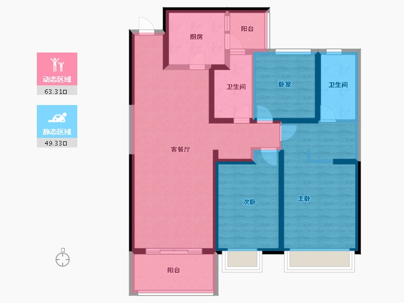 河南省-郑州市-佳源·名门橙邦-99.49-户型库-动静分区