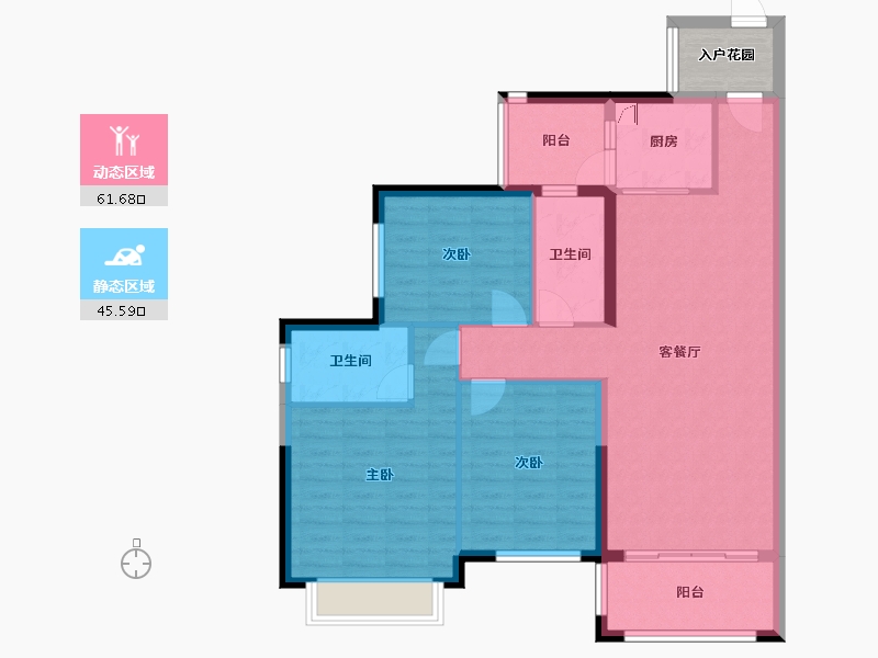 广西壮族自治区-玉林市-万盛中央公馆-105.00-户型库-动静分区