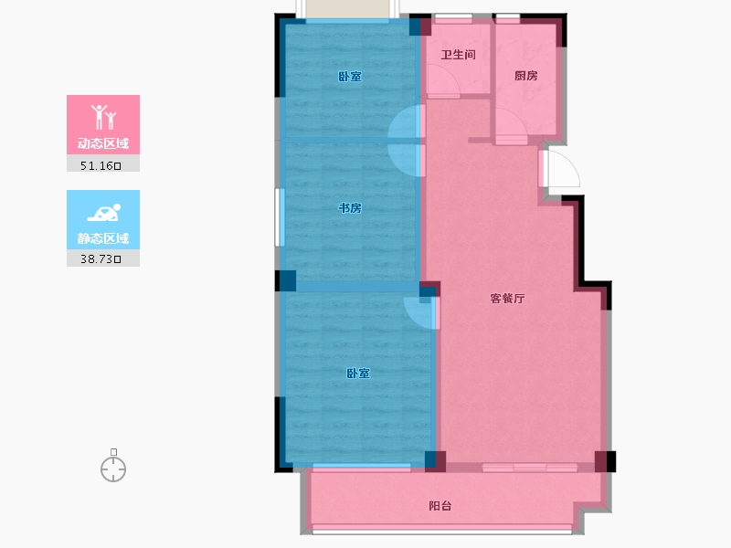 江苏省-南通市-尚上雅居-79.88-户型库-动静分区