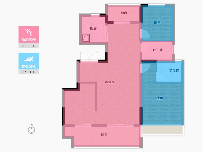 河南省-郑州市-美盛中华城-84.51-户型库-动静分区