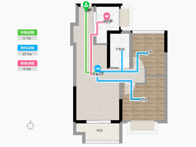 江苏省-苏州市-旭辉吴门里-60.02-户型库-动静线