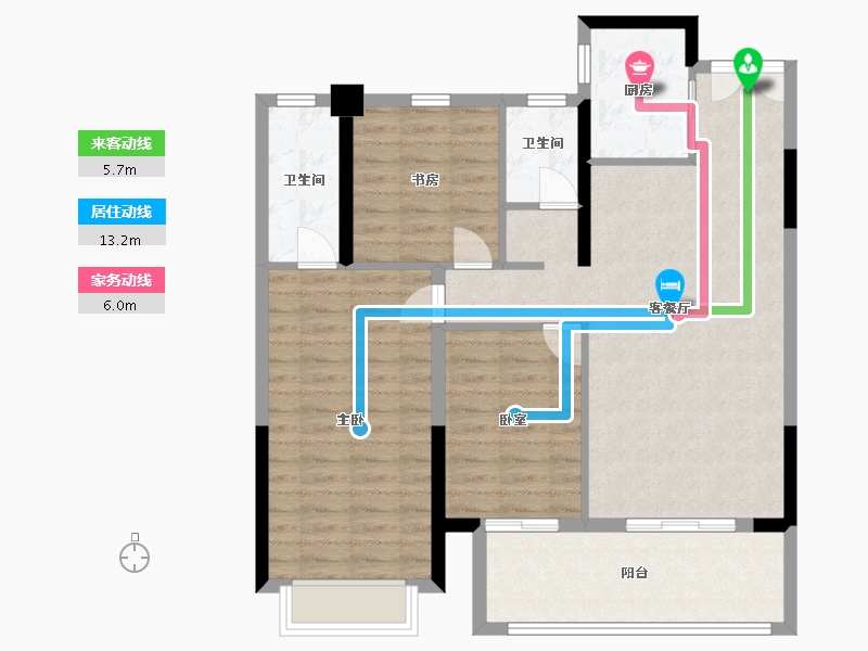 湖南省-张家界市-荣盛华府-95.09-户型库-动静线