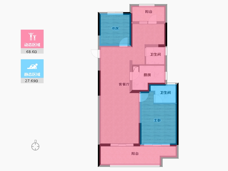 河南省-郑州市-融侨美域-84.73-户型库-动静分区