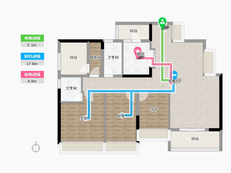 广东省-珠海市-绿景玺悦湾-109.82-户型库-动静线