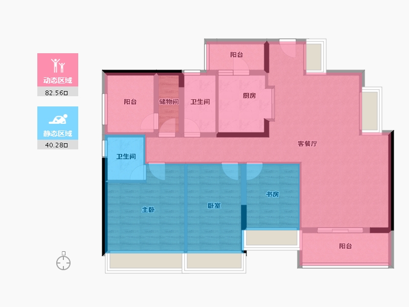 广东省-珠海市-绿景玺悦湾-109.82-户型库-动静分区