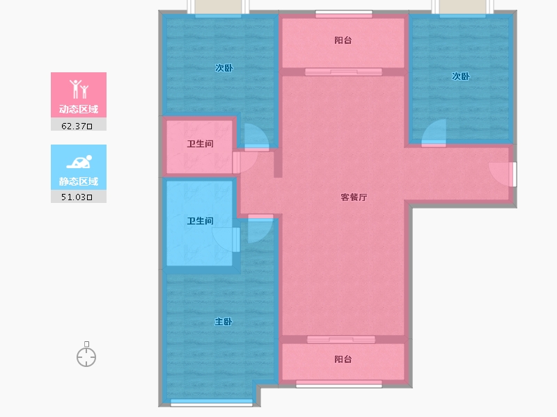 陕西省-渭南市-海兴国际-111.00-户型库-动静分区