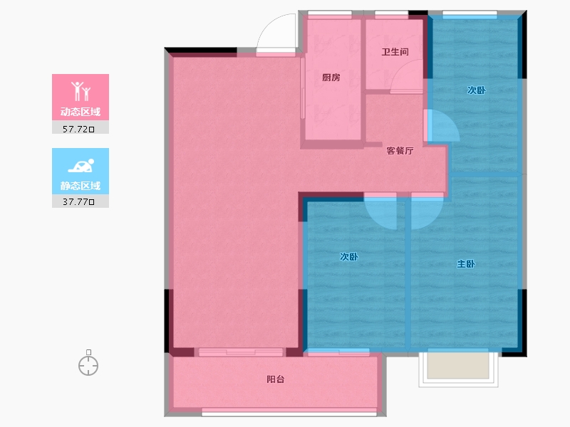 江苏省-南通市-尚上雅居-86.40-户型库-动静分区