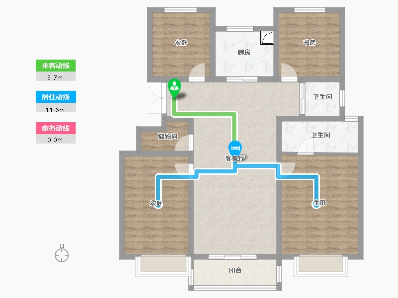 山东省-济南市-国风源墅-110.06-户型库-动静线