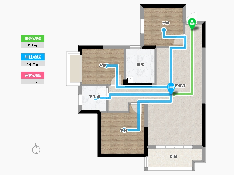 广东省-珠海市-奥园展科花园-67.00-户型库-动静线