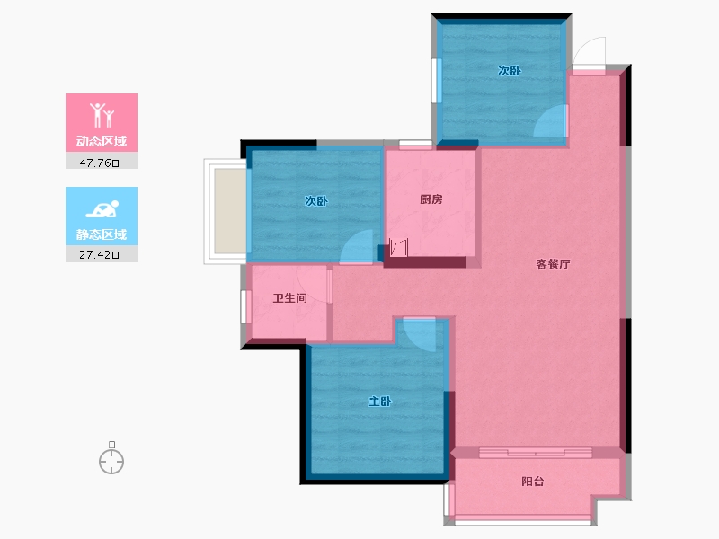 广东省-珠海市-奥园展科花园-67.00-户型库-动静分区