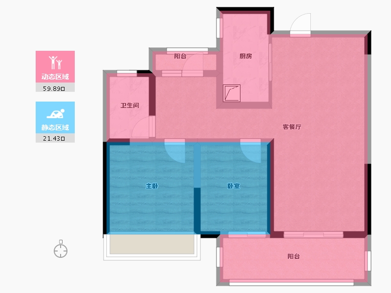 河南省-郑州市-融侨美域-71.53-户型库-动静分区