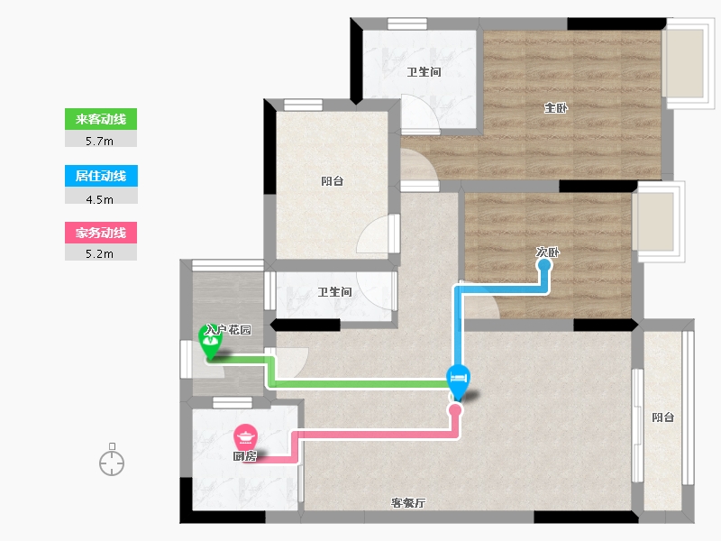 广东省-珠海市-珠海雅居乐国际花园-76.09-户型库-动静线