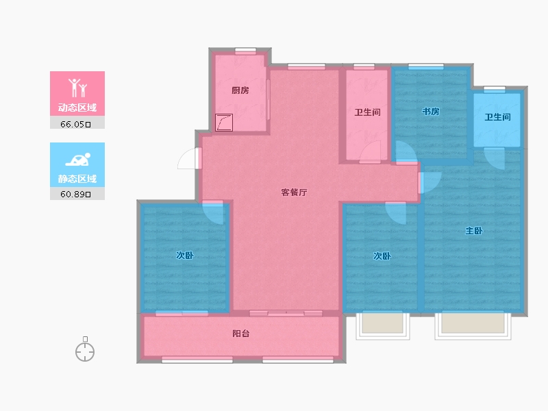 山东省-济南市-三箭学府-113.61-户型库-动静分区