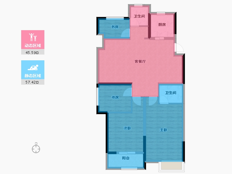 浙江省-嘉兴市-世茂茂悦府-92.00-户型库-动静分区