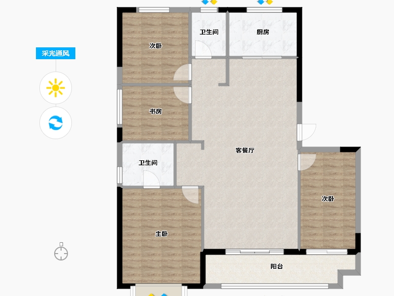 山东省-德州市-红磡龙著-120.00-户型库-采光通风