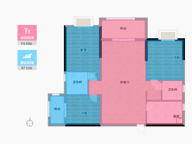 广西壮族自治区-百色市-恒力城-96.00-户型库-动静分区