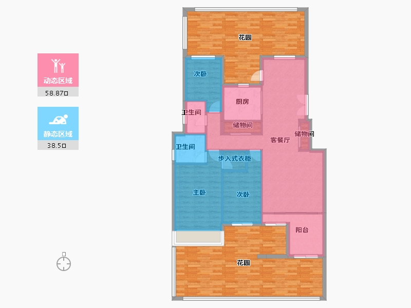 河南省-郑州市-波尔多小镇-152.00-户型库-动静分区