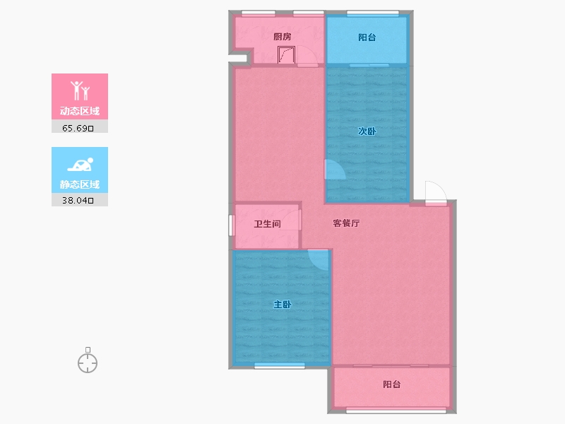 新疆维吾尔自治区-乌鲁木齐市-河南路派出所家属院-95.00-户型库-动静分区