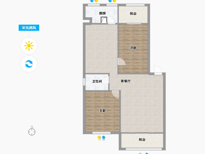 新疆维吾尔自治区-乌鲁木齐市-河南路派出所家属院-95.00-户型库-采光通风