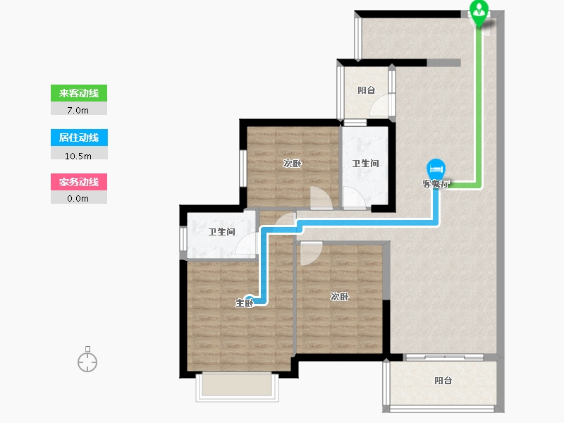 广西壮族自治区-玉林市-万盛中央公馆-105.00-户型库-动静线