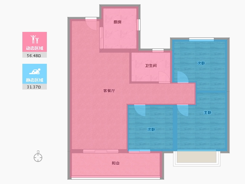 河南省-郑州市-郑州洺悦天玺-79.00-户型库-动静分区