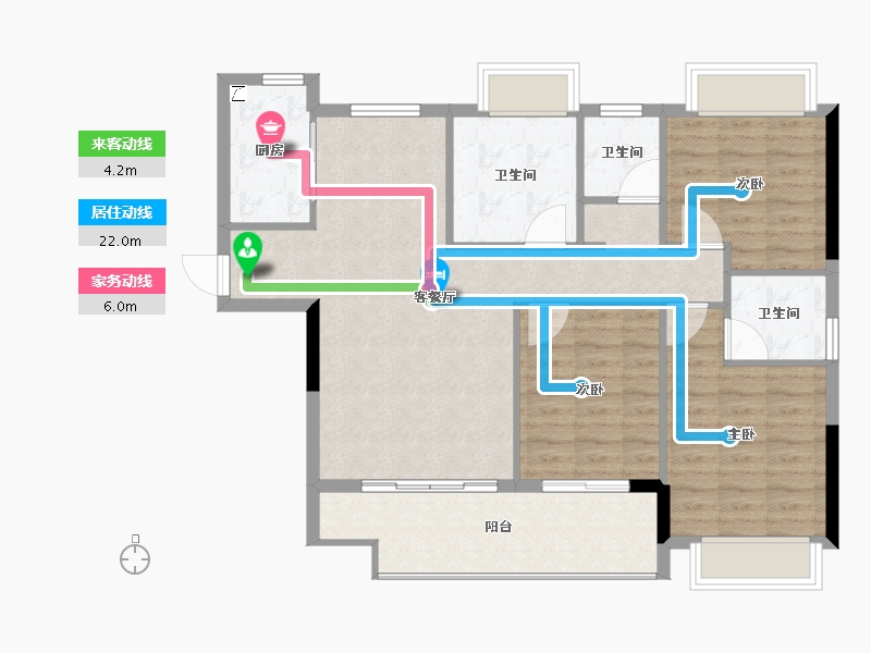 福建省-福州市-同禾佳郡-96.00-户型库-动静线