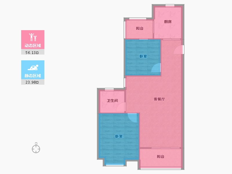 江苏省-苏州市-千灯裕花园二期-70.11-户型库-动静分区