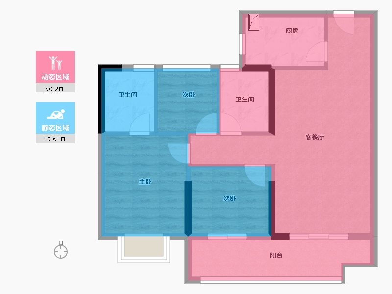 福建省-福州市-榕发栖湖郡-71.00-户型库-动静分区