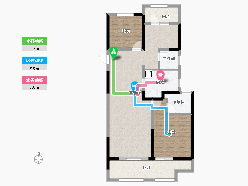 河南省-郑州市-融侨美域-88.73-户型库-动静线