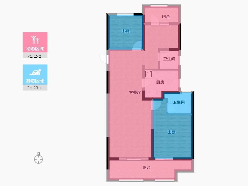 河南省-郑州市-融侨美域-88.73-户型库-动静分区