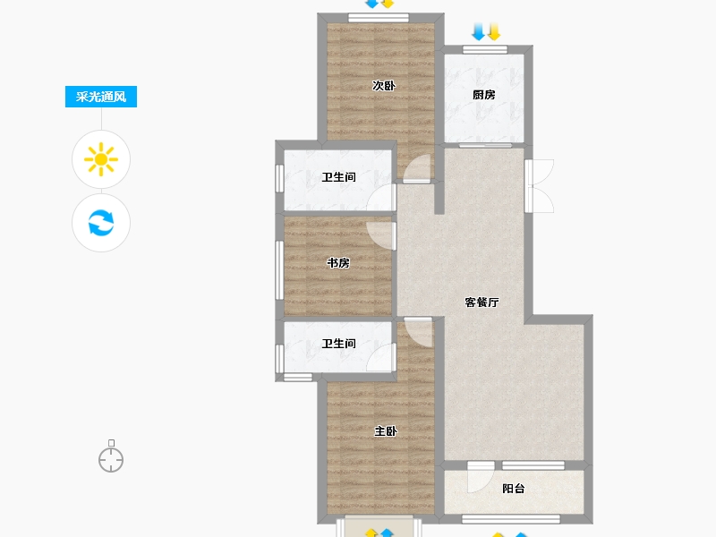 辽宁省-丹东市-翡翠壹号-129.00-户型库-采光通风