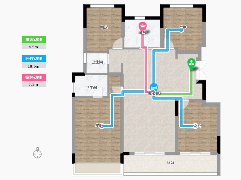 浙江省-嘉兴市-荣安·嘉樾庄-116.60-户型库-动静线