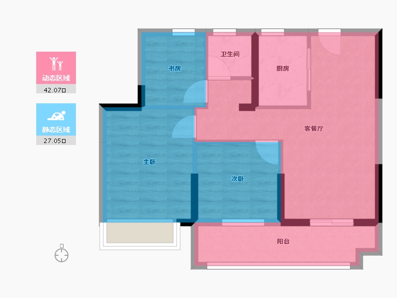 浙江省-嘉兴市-鸿翔·北辰金邸-61.11-户型库-动静分区