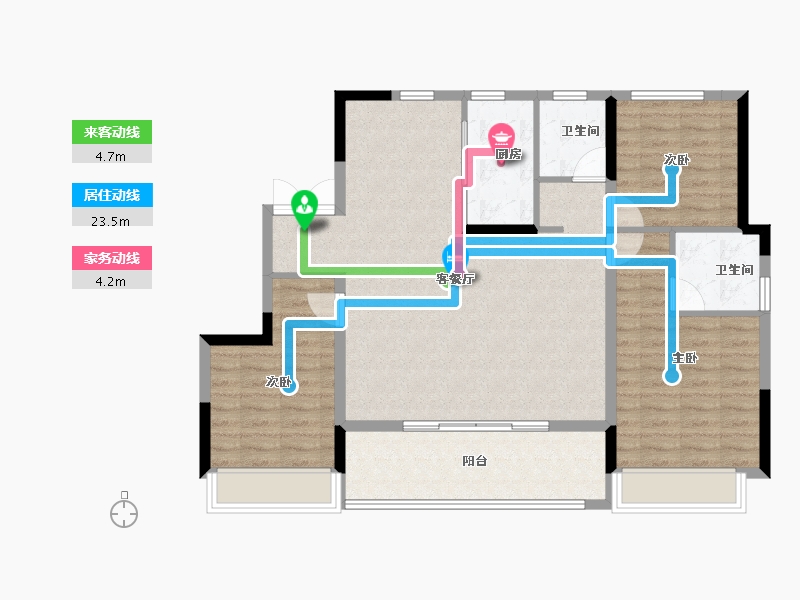 浙江省-嘉兴市-观塘云庐-102.40-户型库-动静线