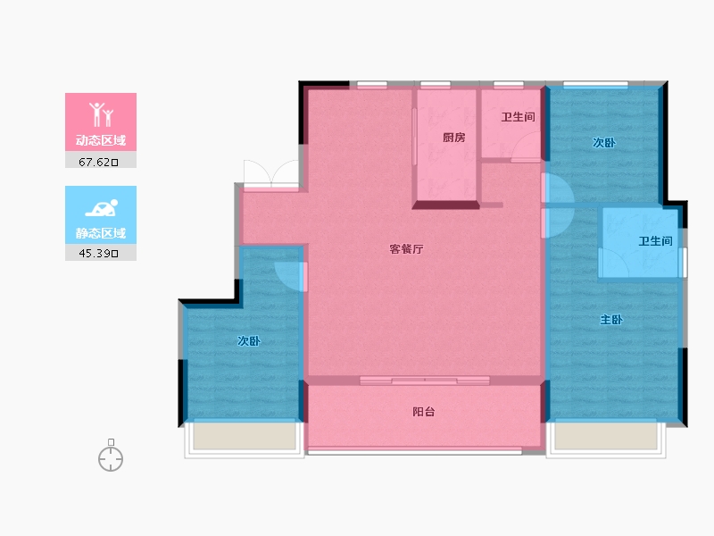 浙江省-嘉兴市-观塘云庐-102.40-户型库-动静分区