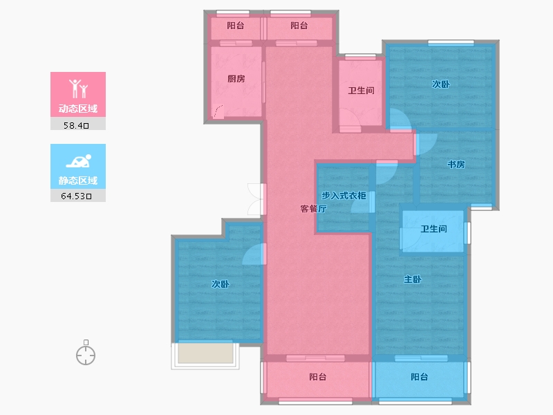 广东省-惠州市-龙城一号-108.00-户型库-动静分区