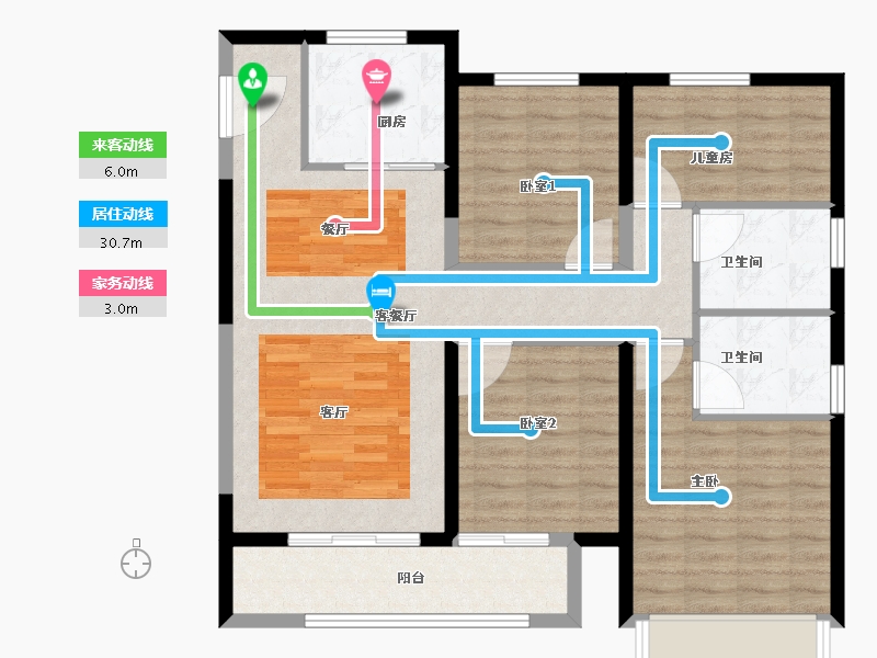 河南省-郑州市-郑地·美景紫华城-102.40-户型库-动静线