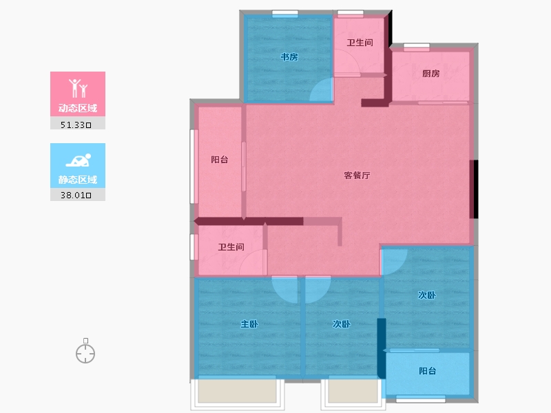 浙江省-嘉兴市-鸿翔·北辰金邸-79.99-户型库-动静分区